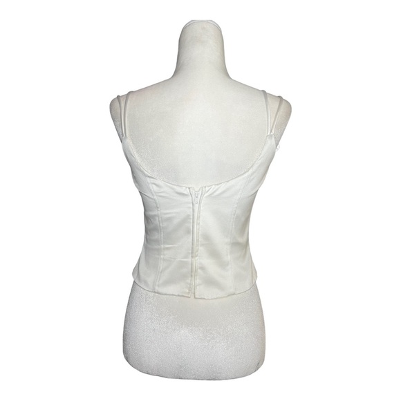 White Silk Corset Y2K Tank Embellished Mcbling - Picture 4 of 7